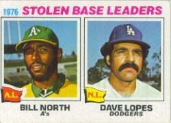 1977 Topps Baseball Cards      004       Bill North/Dave Lopes LL